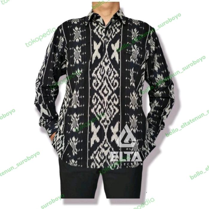 Kemeja Pria Formal Tenun Etnik / Kemeja kantor / Kemeja Guru