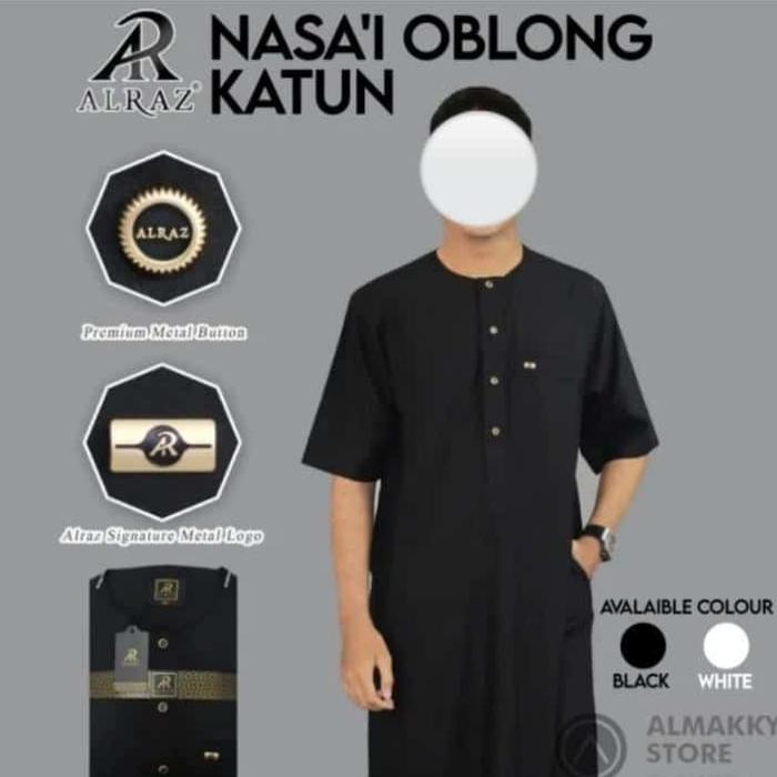 Jubah AlRaz Kerah Oblong Lengan Pendek Al Raz