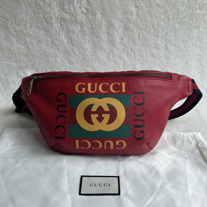 Gucci GG Red Logo Waistbag Authentic Original 100%