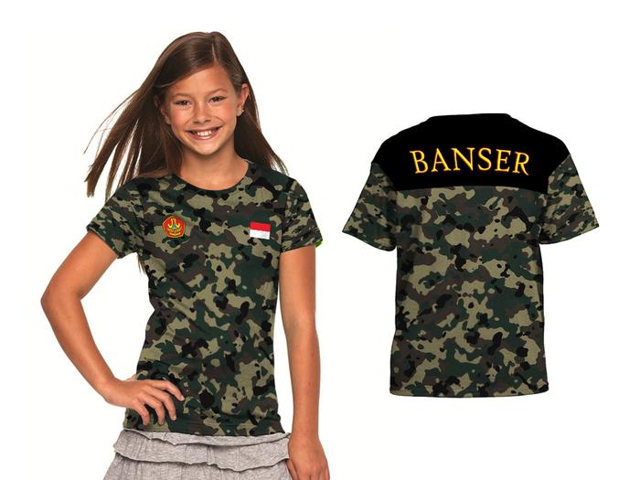 kaos polo wanita baju banser art2 anak/dewasa full printing 3D terbaru
