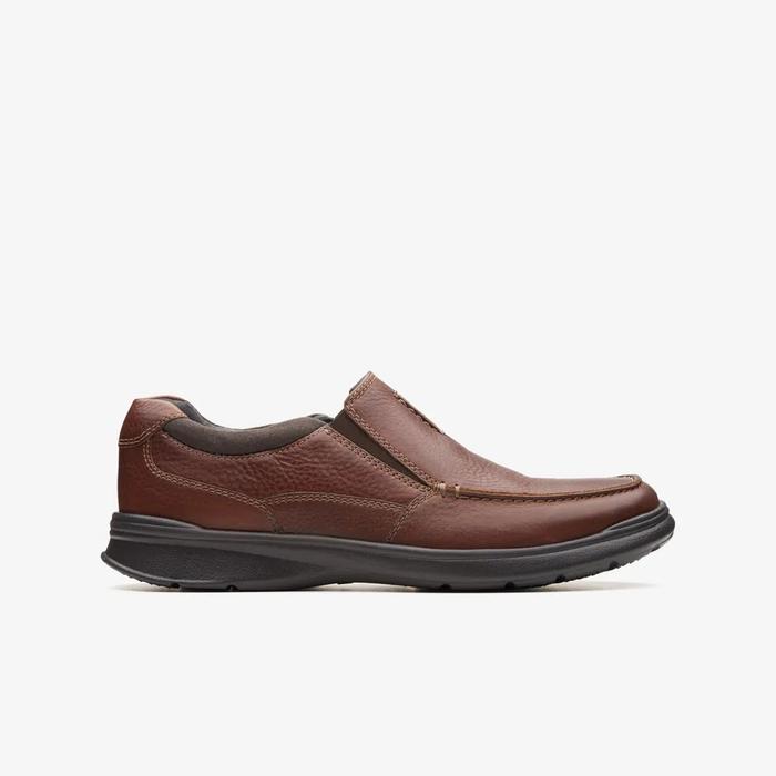 CLARKS Cotrell Free- Tobacco Leather (Original) Slip on Pria - Brown