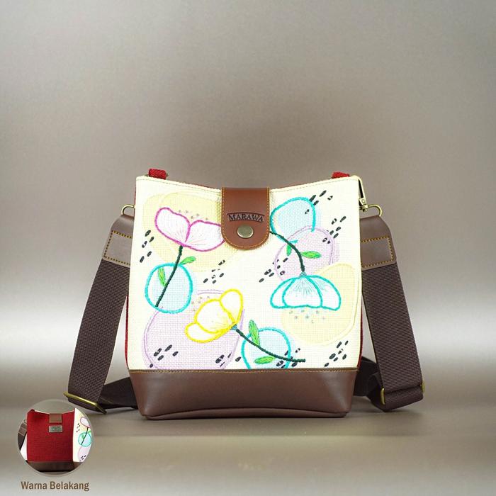 Tas Selempang Wanita Tas Bucket Marawa Handmade Nara Series Rosin