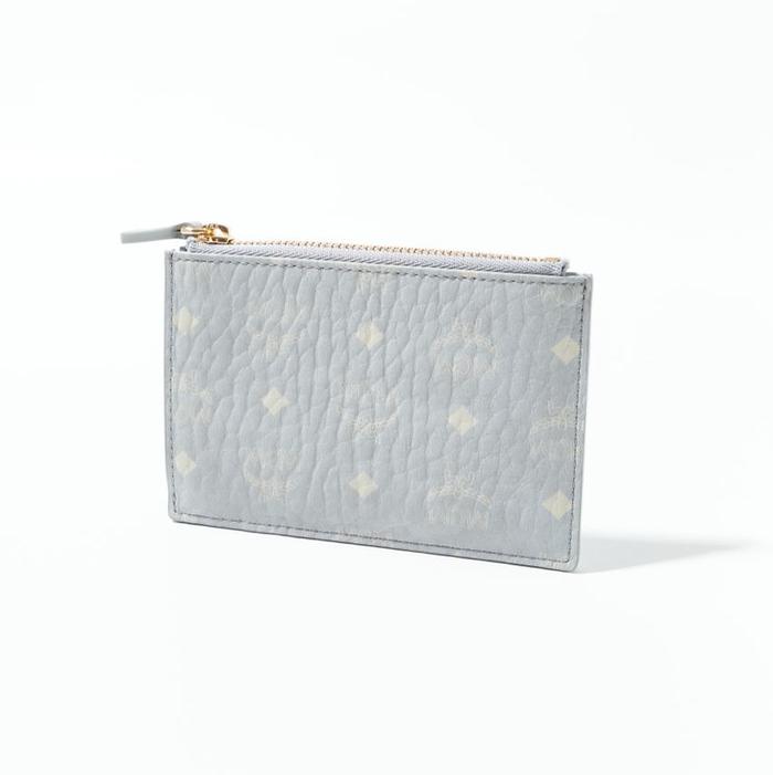 MCM Aren zip visetos card case Misty Gray