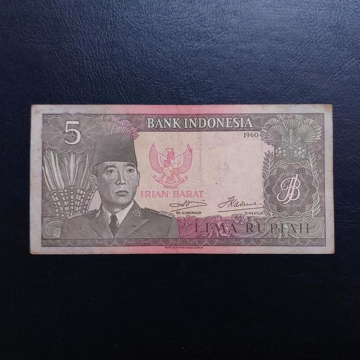 Uang Kuno 5 Rupiah Soekarno Irian Barat Tahun 1960 - IBE 058823