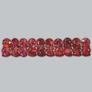 LSP-035 20 pcs. 2.5 mm. Batu Permata Orange Red Sapphire Safir