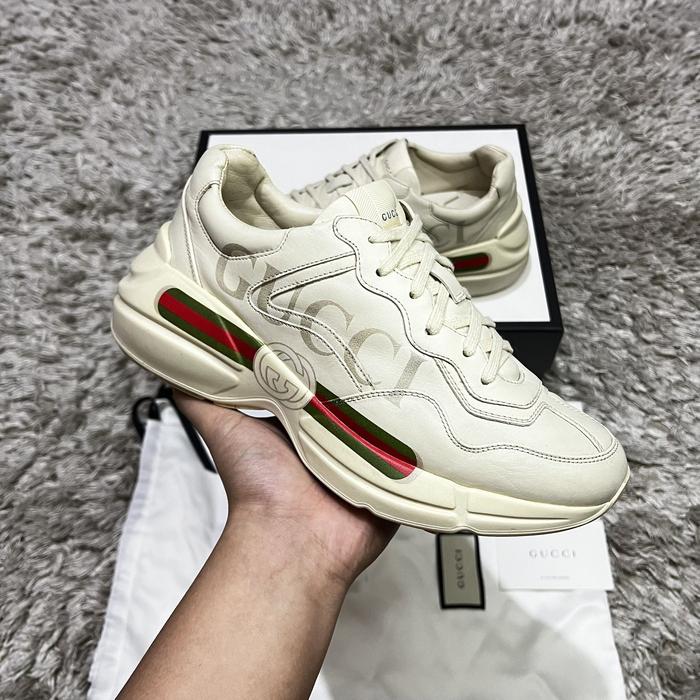 GUCCI LOGO RHYTON SNEAKERS G7.5 ORIGINAL AUTHENTIC 100% 100% SNEAKERS