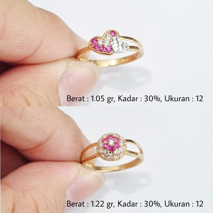 Cincin Emas Ukuran Ring Size 12 Kadar 30% (6K) - E1