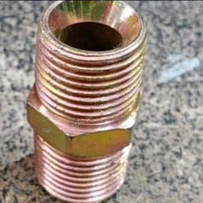 double nepel besi 1 1/4" mb x 1 1/4" mb galvanis #3000 NPT x NPT