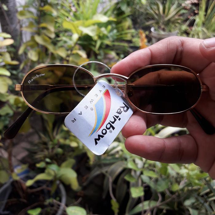 Kacamata Rainbow Vintage sunglasses 80s/John Lennon Original Gold NOS