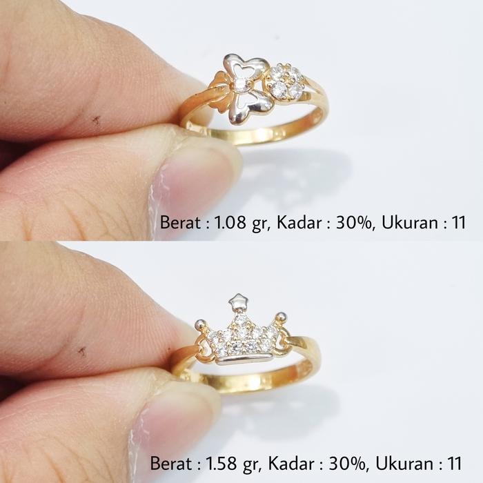 Cincin Emas Ukuran Size Ring 11 Kadar 30% (6K) - E1