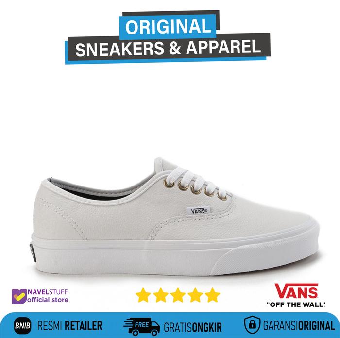 VANS Authentic (Leather) True White/White Original Resmi BNIB