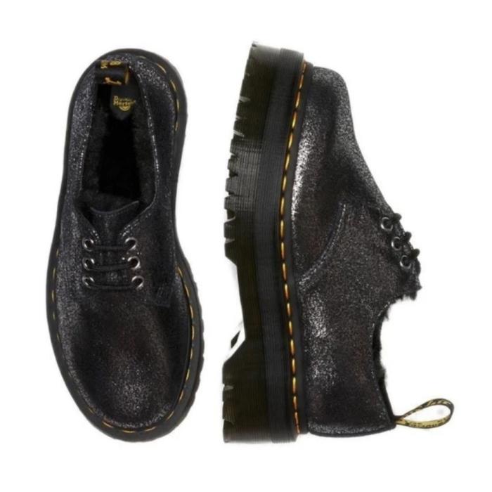 DOCMART DR MARTENS 1461 FAUX FUR QUAD METALLIC 36 - 41 NEW ORIGINAL