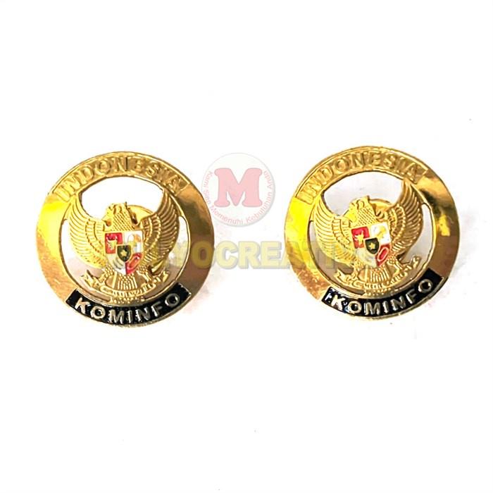 Pin Kominfo Garuda Bulat Pin Bros Garuda Kominfo