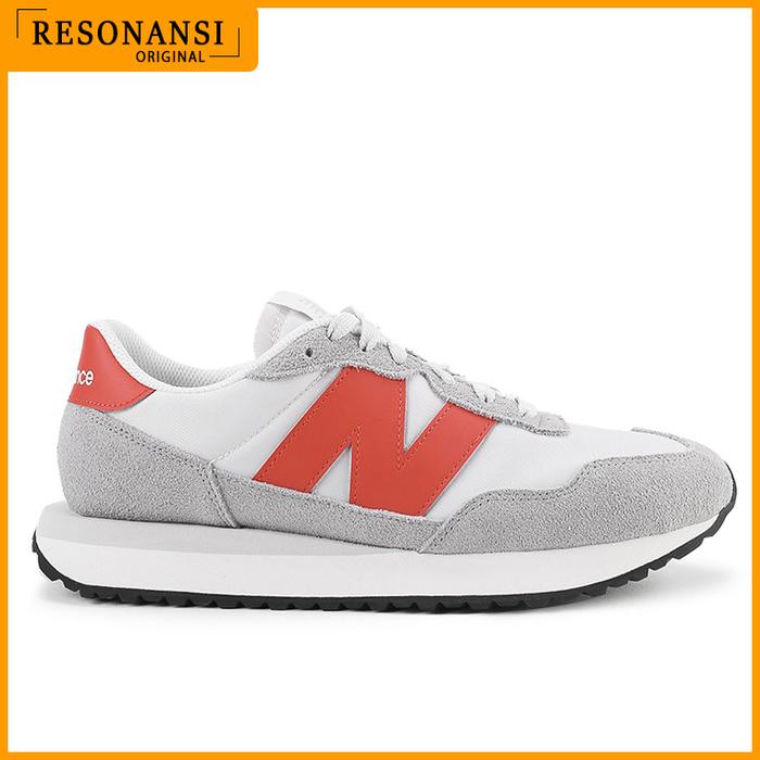 SEPATU PRIA TERBARU NEW BALANCE ORIGINAL SNEAKERS 237 PUTIH-MERAH