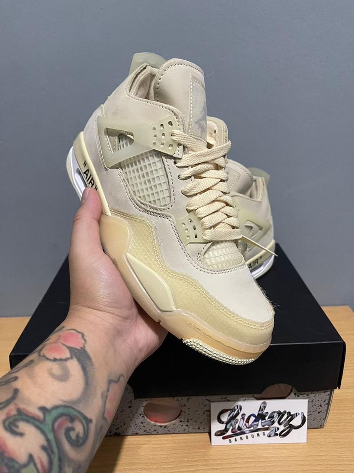 AIR JORDAN 4 SAIL X OFF WHITE AUTHENTIC ORIGINAL SNEAKERS 100%