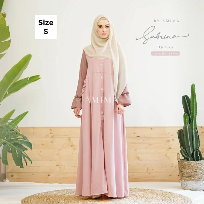 Dress Sabrina -Hanya Dress- Gamis Lady Zara Cotton Madina by Amima
