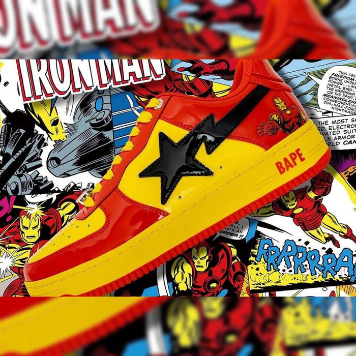 BAPE X MARVEL IRON MAN STA LOW SNEAKERS AUTENTIC