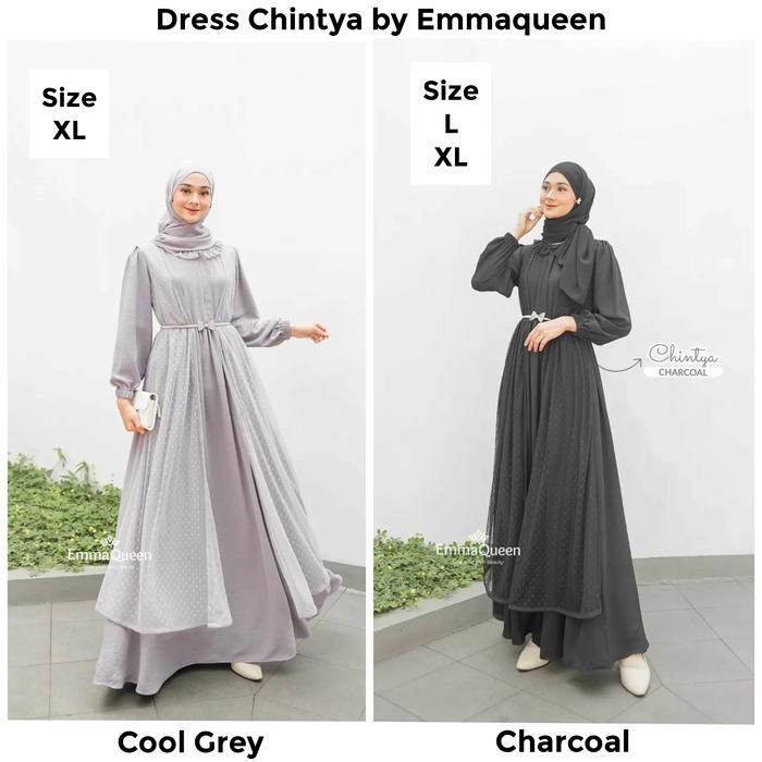 Dress Chintya -Hanya Dress- Gamis Pesta Syari Cantik by Emmaqueen