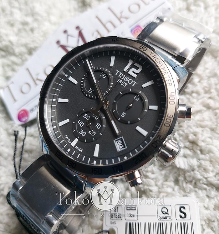 Tissot Quickster T0954173605700 Jam Tangan Pria Chronograph Kulit Hitam