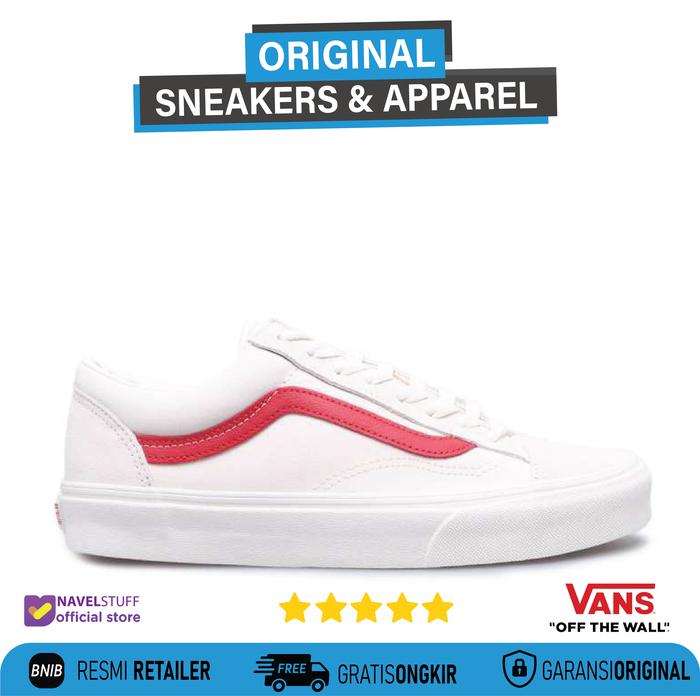 VANS Old Skool Style 36 Marsmallow Racing Red Original BNIB (PT.Navya)