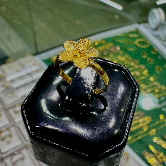 Cincin Bunga Emas 24 karat 24k murni
