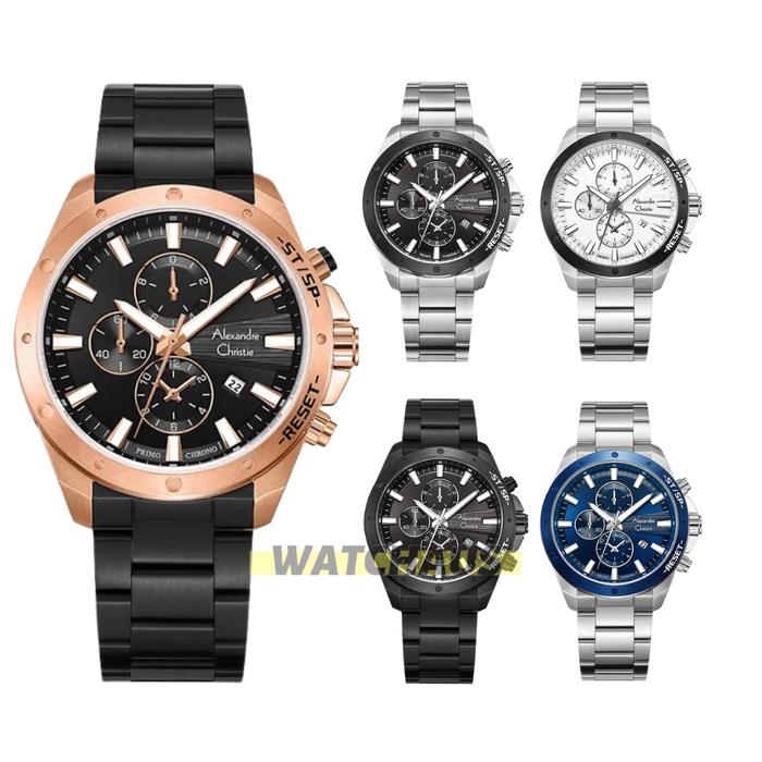 JAM TANGAN PRIA ALEXANDRE CHRISTIE CRONOGRAPH AC 6669 AC6669 STAINLESS
