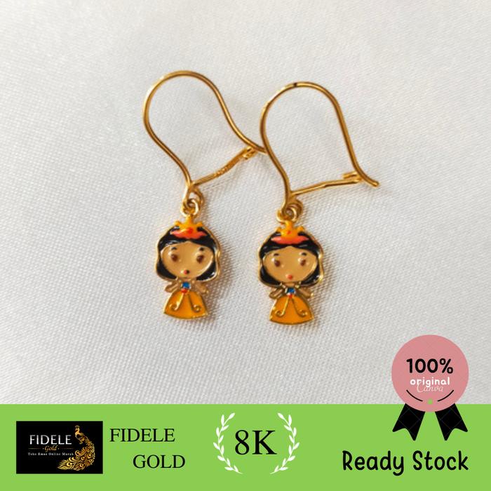 Anting princess Anting emas asli kadar 375 anting disney ubs SnowWhite