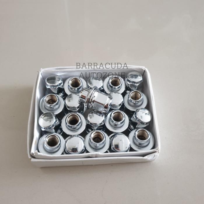 Isi 20 Mur topi baut ring roda velg ban mobil lugnut ukuran 1,5 chrome
