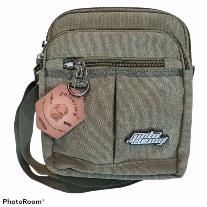Tas selempang kanvas polo Army