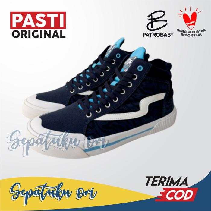 Sepatu Patrobas x EVOS High Navy Original | Sneakers Pria Wanita
