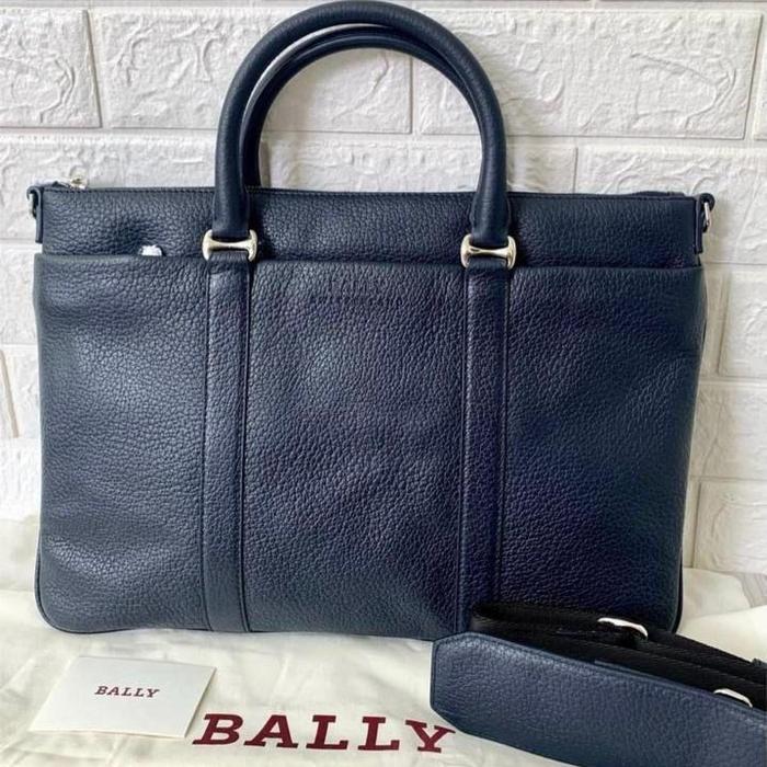 Workbag Leather Navy Fits Laptop 14inch/15inch