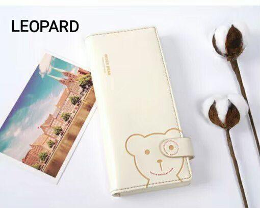 LEOPARD Dompet Hp Wanita Lipat Bahan Taiga Virotex Ukuran 18x12 Cm Jahitan Rapi Best Seller Reseller