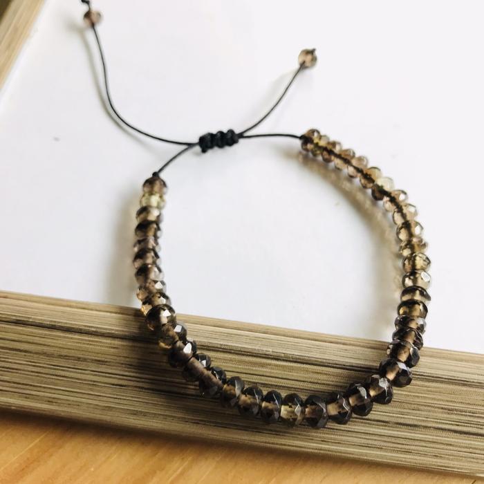 Gelang Gemstone Smoky Quartz Button