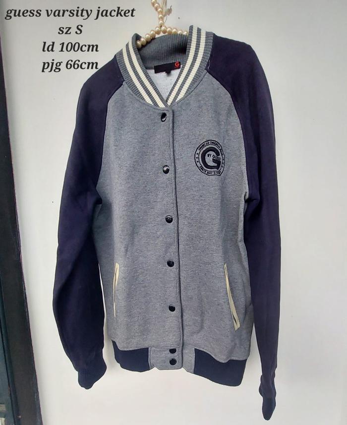 size S preloved varsity jacket gu3ss jaket baseball tebal unisex murah