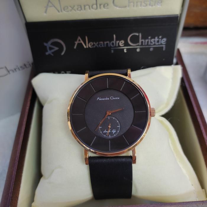 Jam PRIA ORIGINAL Alexandre Christie Ac 8484 MH Leather Stainless
