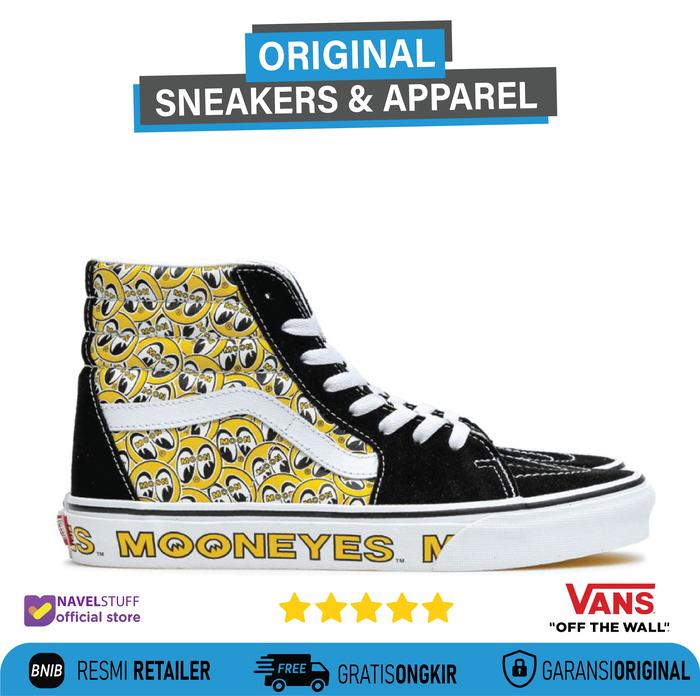 VANS Sk8 Hi x Mooneyes Black Yellow Original Resmi BNIB (PT.Navya)