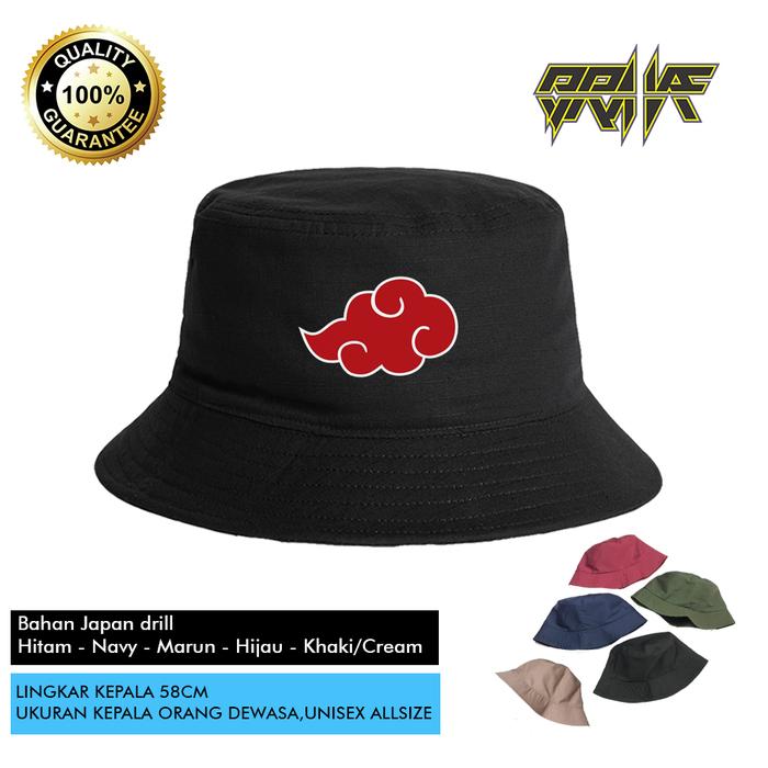 TOPI AKATSUKI - TOPI BUCKET AKATSUKI