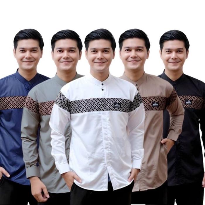 JASKO LENGAN PANJANG PENDEK WARNA ABU koko BORDIR fashion pria muslim