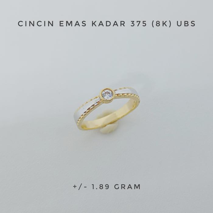 Cincin Emas UBS Kadar 375 Berat 1.89 gram