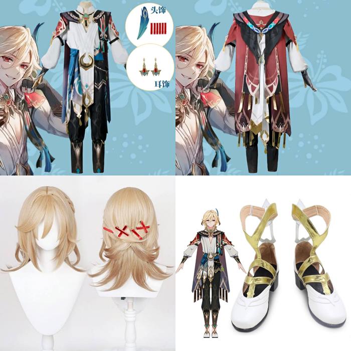 Kaveh Wig Costume shoes Fullset cosplay Genshin