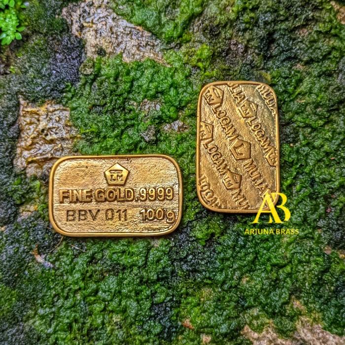 Miniatur Emas Batangan Kuningan 999.9 Logam Mulia 100 gram