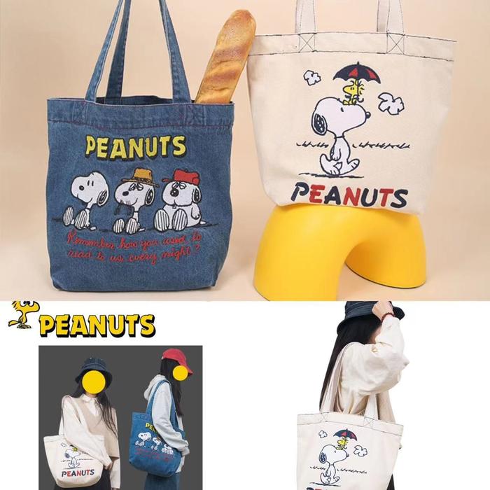 Tas Snoopy Besar Bahan Jeans