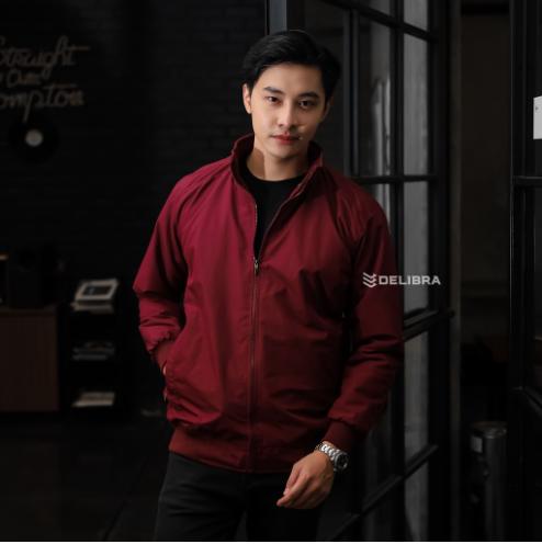 Libra Jaket Bomber Parasut Pria Cowok Dewasa Mayer Marun Terbaru