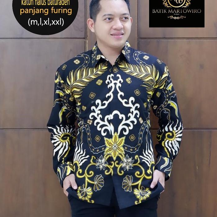 kemeja batik krisna mukti kuning lapis furing kwalitas Premium