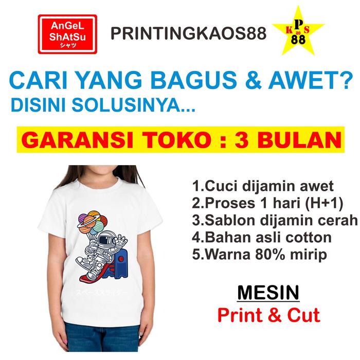 KAOS CUSTOM MURAH - SABLON KAOS PUTIH ANAK ANAK - KAOS PRINTING DTG