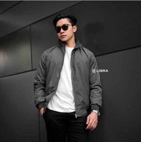 Libra Jaket Bomber Parasut Pria Cowok Dewasa Mayer Grey Terbaru