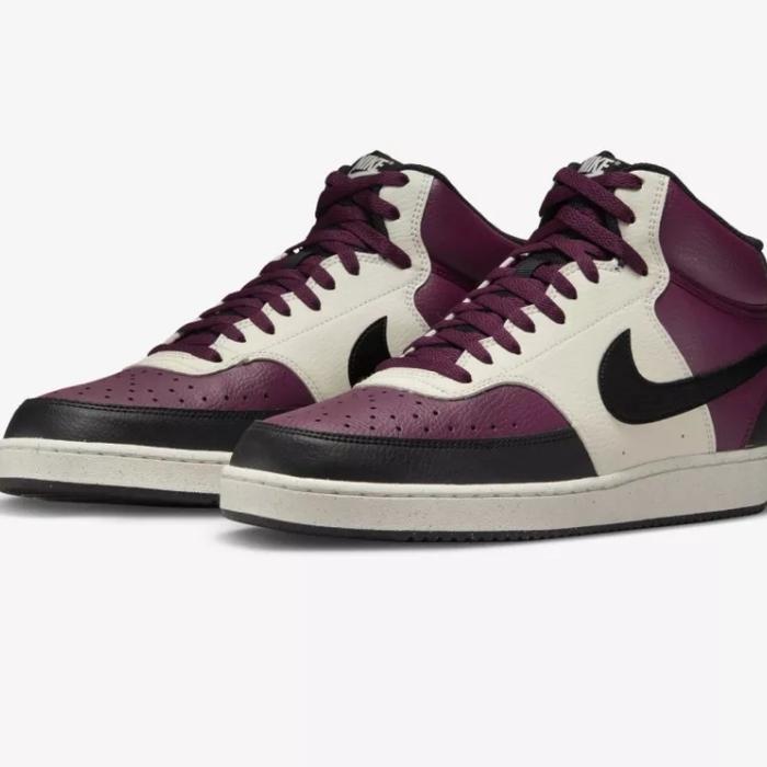 Sepatu Nike Court Vision Mid Next Nature Black Purple White Original