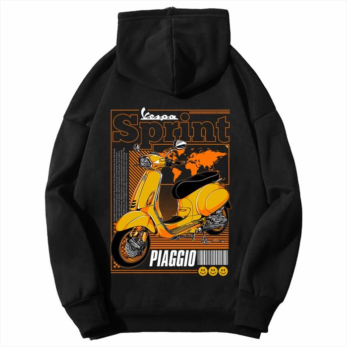 HOODIE FLEECE SUNMORI PRIA WANITA MOTOR VESPA MATIC SPRINT YELLOW