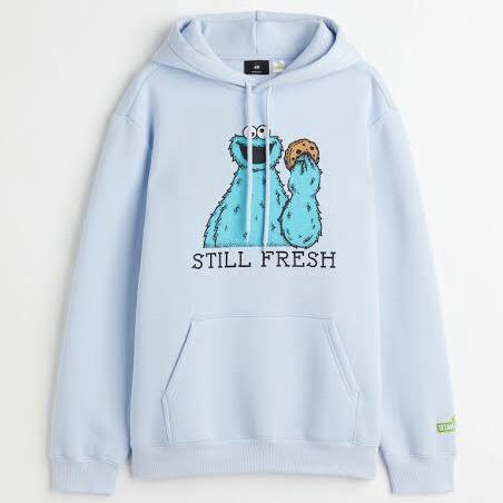 HNM FULL TAG SESAME STREET ELMO STILL FRESH BLUE HOODIE SWEATER JACKET