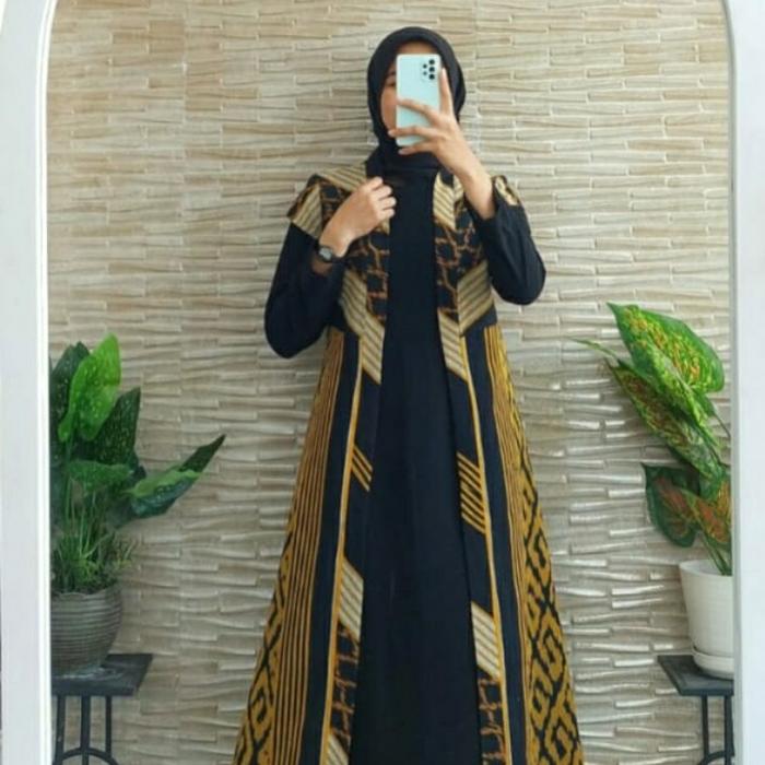 gamis tenun etnik, kombinasi kain toyobo